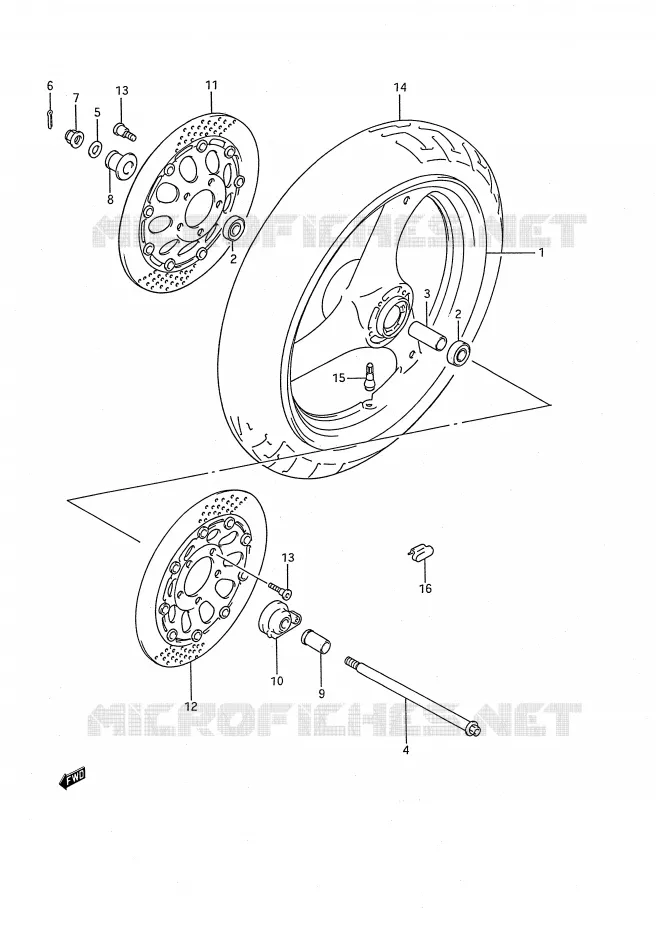 ROUE AVANT Suzuki MOTO 750 GSX-F 1992  GSX750FN(E28)