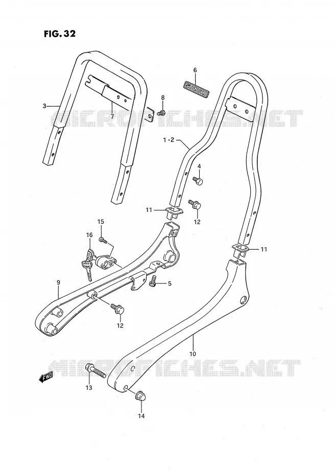 SUPPORT DOSSERET Suzuki MOTO 650 SAVAGE 1989  LS650PK(E2)