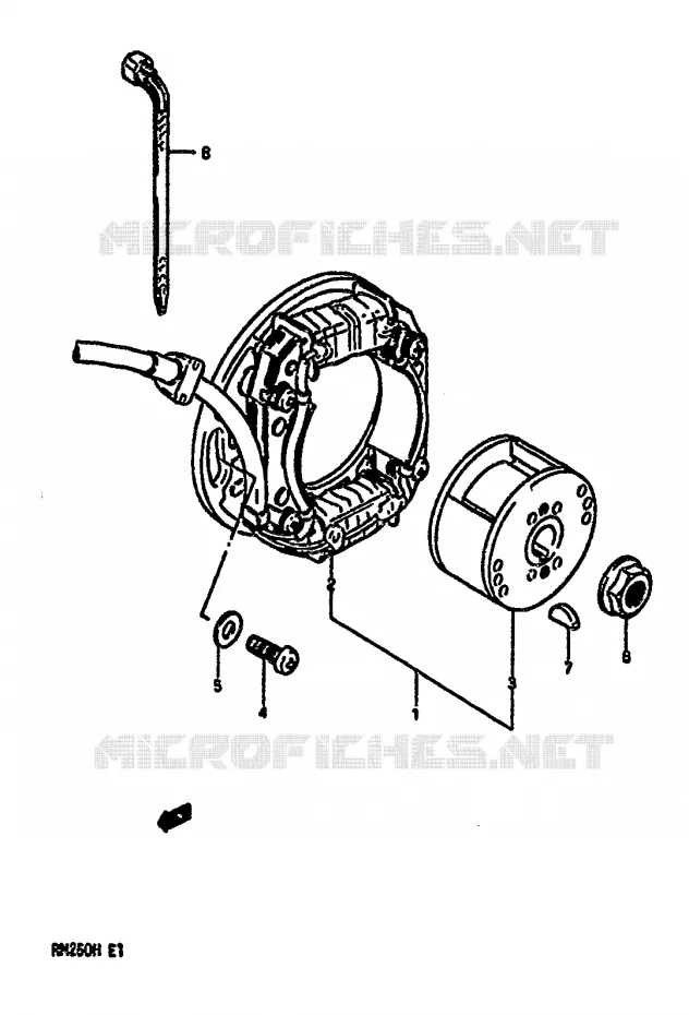 ALLUMAGE ROTOR - STATOR (MODELE G) Suzuki MOTO 250 RM 1987  RM250H(G/H)