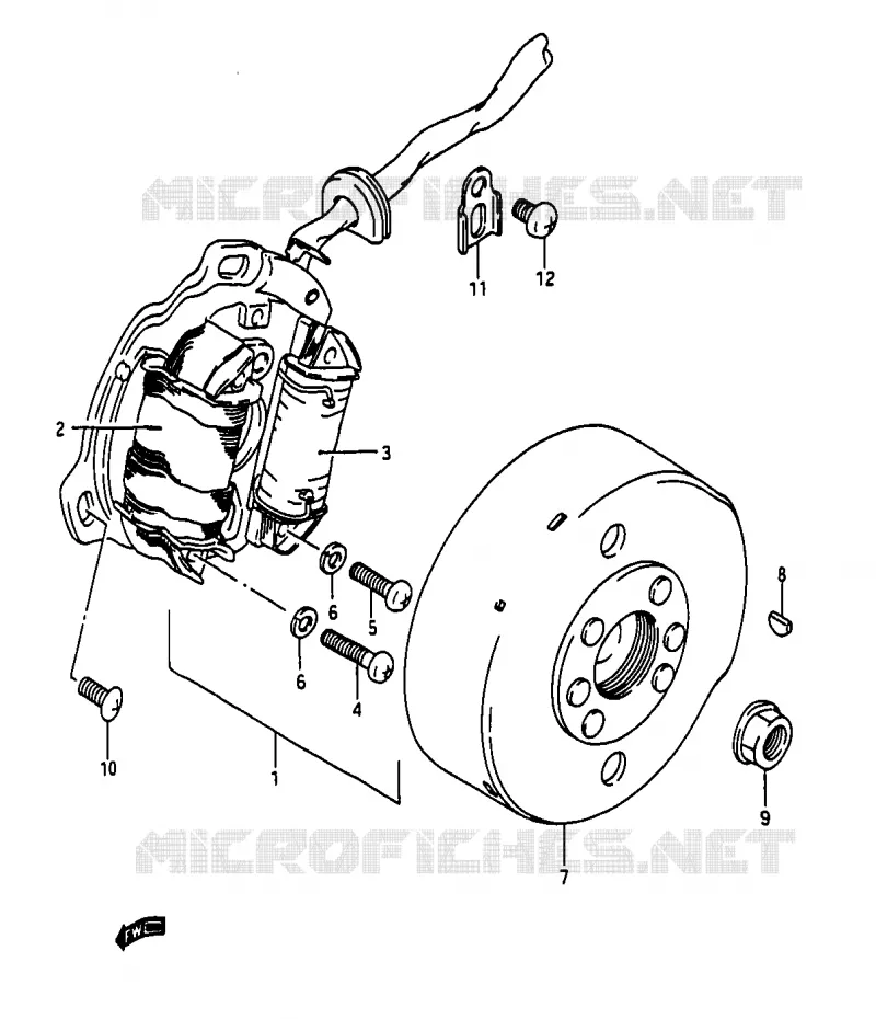ALLUMAGE ROTOR - STATOR (MODELE K) Suzuki MOTO 50 RG 1985  RG50F(D/E/F/1/G/J/K)