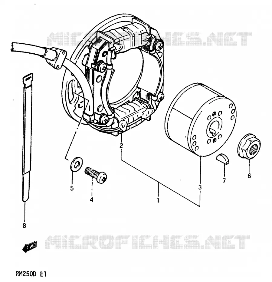 ALLUMAGE ROTOR - STATOR Suzuki MOTO 250 RM 1983  RM250D(Z/D)