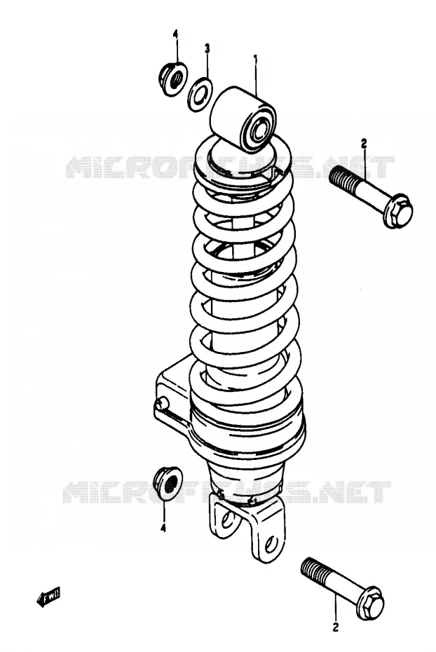 AMORTISSEUR ARRIERE Suzuki MOTO 50 RG 1985  RG50F1(D/E/F/1/G/J/K)