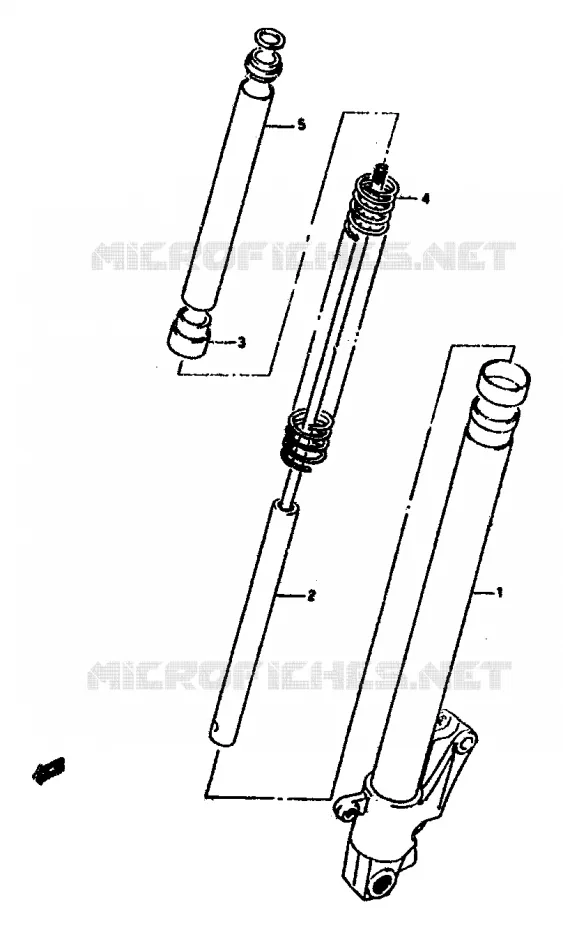 AMORTISSEUR AVANT (E2,E21,E22,E24) Suzuki MOTO 250 RG 1991  RGV250LM