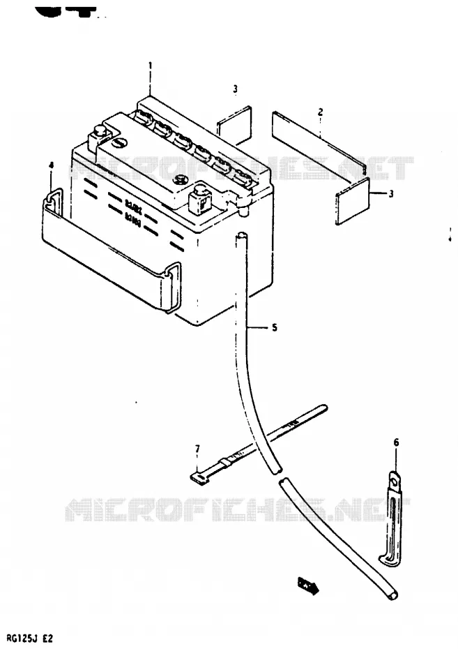 BATTERIE Suzuki MOTO 125 RG 1988  RG125UJ(G/H/J)