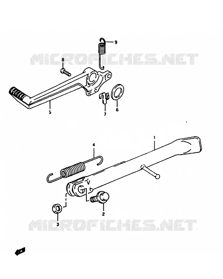 BEQUILLE - PEDALE DE FREIN ARRIERE Suzuki MOTO 125 RG 1994  RG125FUR(N/P/R)