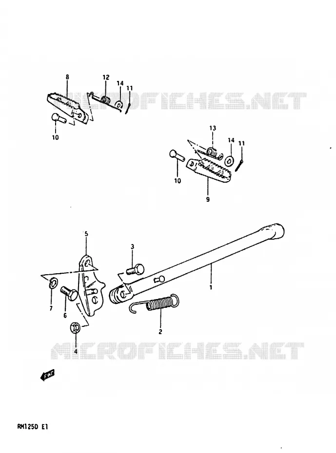 BEQUILLE - REPOSE PIED Suzuki MOTO 125 RM 1983  RM125D