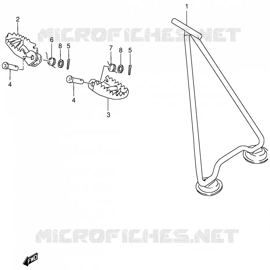 BEQUILLE - REPOSE PIED Suzuki MOTO 125 RM 1997  RM125V(E2)