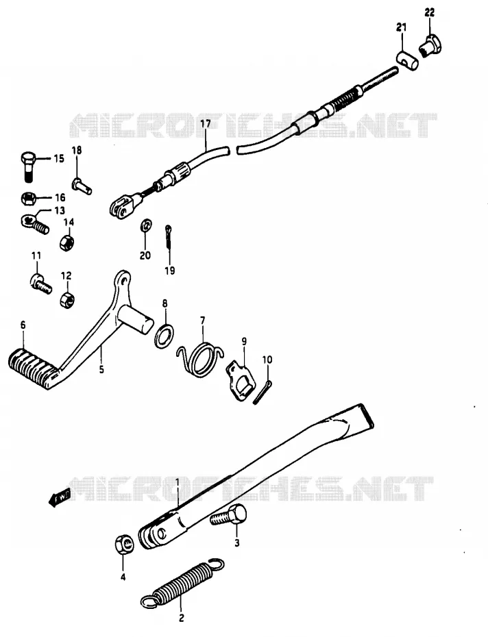 BEQUILLE Suzuki MOTO 50 RG 1986  RG50G(D/E/F/1/G/J/K)