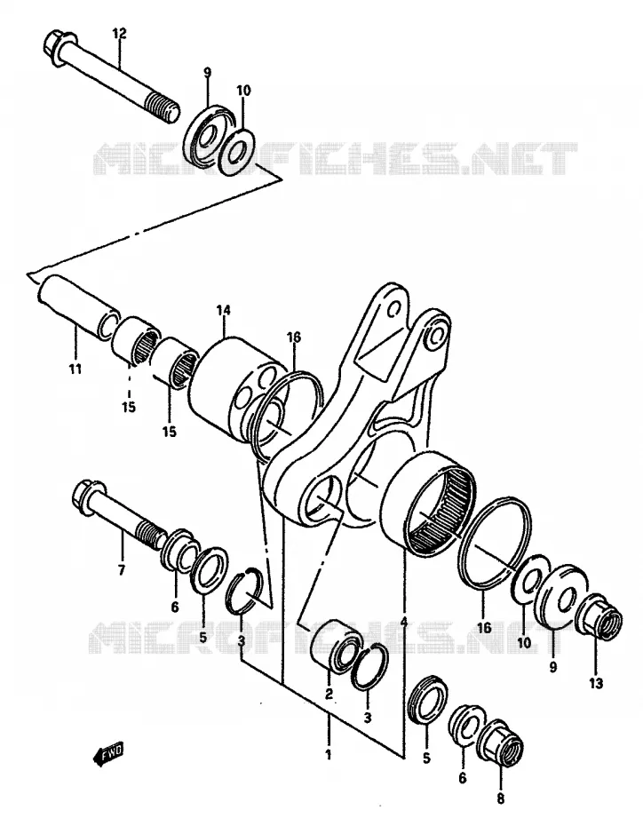BIELLETTE D'AMORTISSEUR (MODELE G) Suzuki MOTO 125 RM 1988  RM125J(G/H/J)