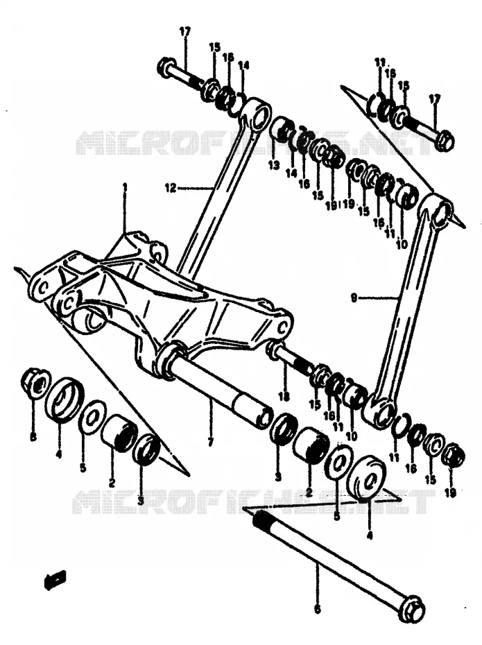 BIELLETTE D'AMORTISSEUR Suzuki MOTO 125 RM 1984  RM125E(E/F)