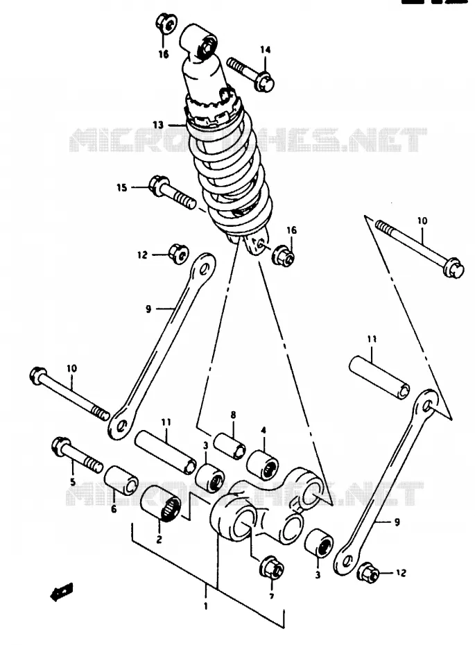 BIELLETTE DE SUSPENSION ARRIERE Suzuki MOTO 125 RG 1994  RG125FUR(N/P/R)