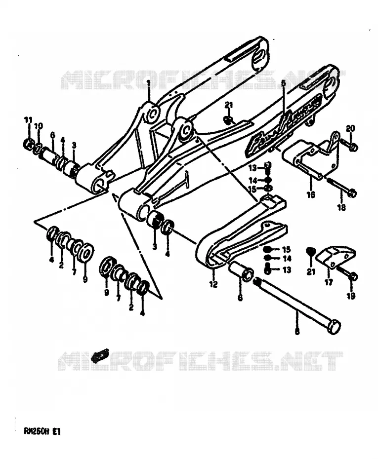 BRAS OSCILLANT ARRIERE (MODELE H) Suzuki MOTO 250 RM 1987  RM250H(G/H)
