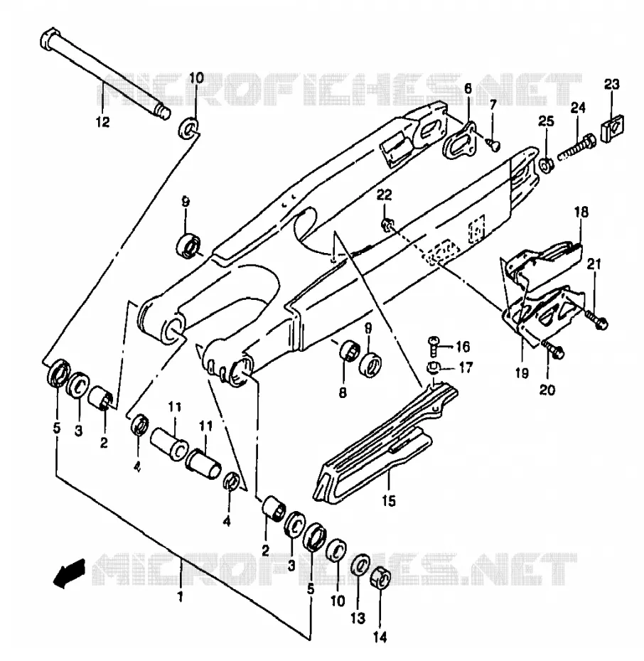 BRAS OSCILLANT ARRIERE (MODELE Y) Suzuki MOTO 250 RM 1997  RM250V(T/V/W/X/Y)