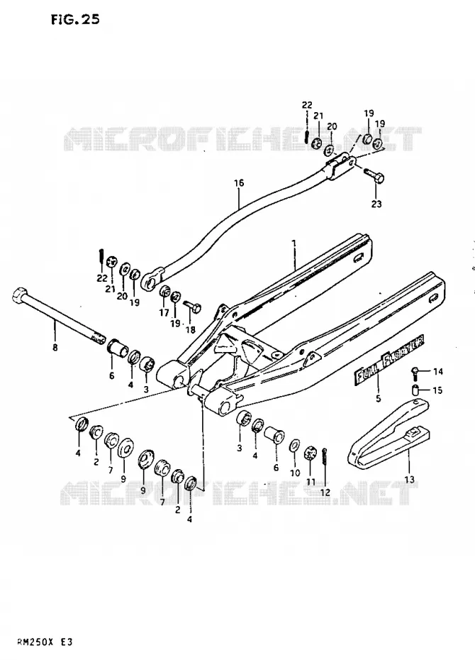 BRAS OSCILLANT ARRIERE Suzuki MOTO 250 RM 1981  RM250X