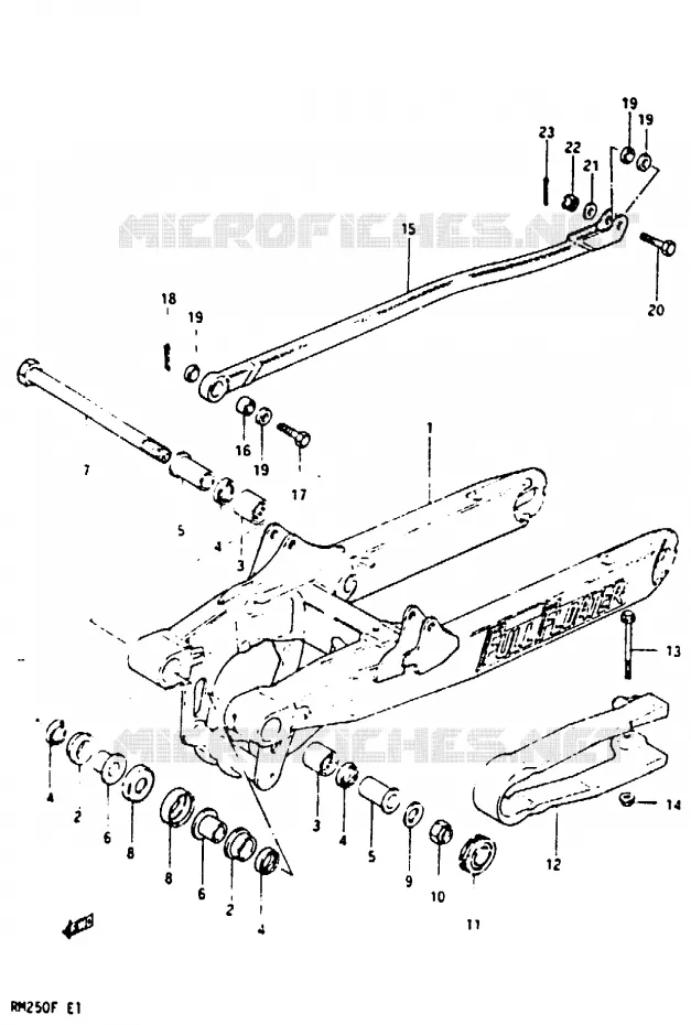 BRAS OSCILLANT ARRIERE Suzuki MOTO 250 RM 1984  RM250E(E/F)