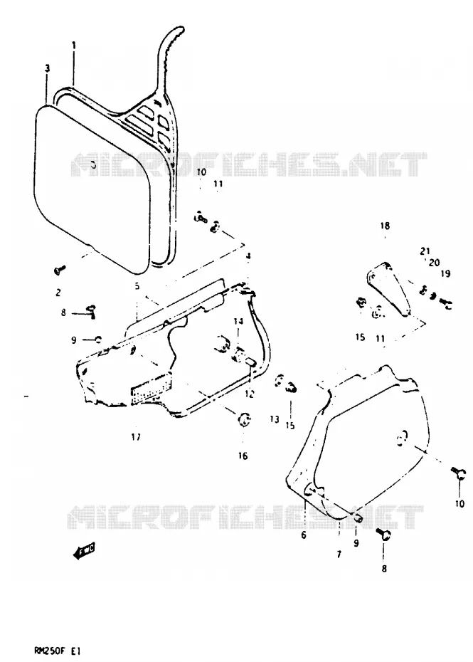 CARENAGES ARRIERE Suzuki MOTO 250 RM 1985  RM250F(E/F)