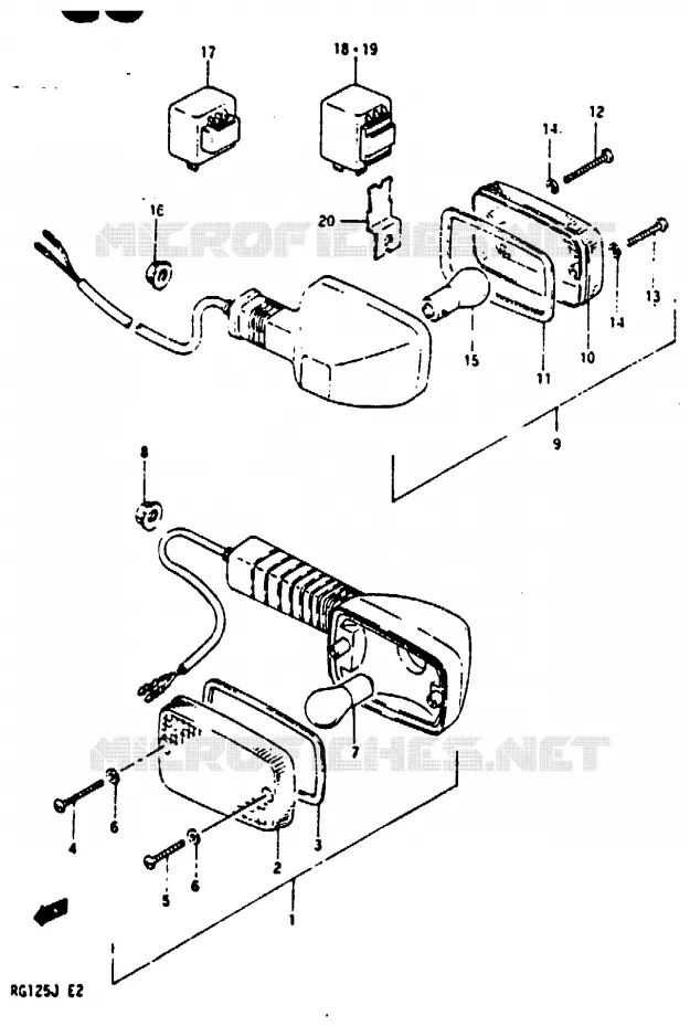 CLIGNOTANTS (VOIR NOTE) Suzuki MOTO 125 RG 1987  RG125UCH(G/H/J)