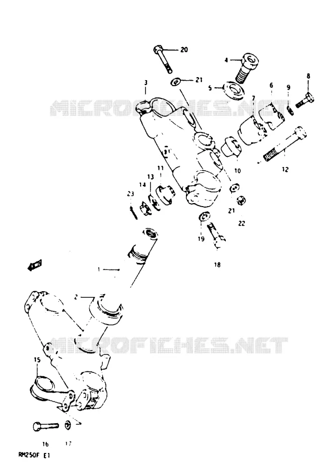 COLONNE DE DIRECTION (MODELE F) Suzuki MOTO 250 RM 1984  RM250E(E/F)