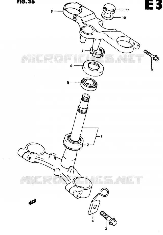 COLONNE DE DIRECTION Suzuki MOTO 125 RG 1992  RG125FN(N/P/R)