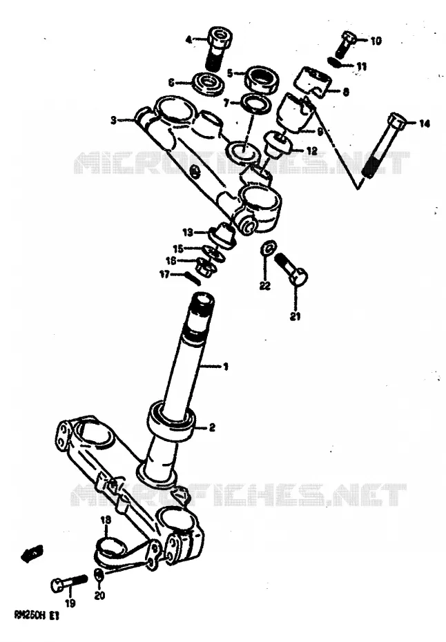 COLONNE DE DIRECTION Suzuki MOTO 250 RM 1987  RM250H(G/H)