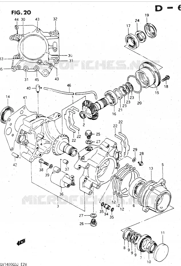 COUPLE CONIQUE Suzuki MOTO 1400 CAVALCADE 1988  GV1400GCJ(DG-DJ/CJ)