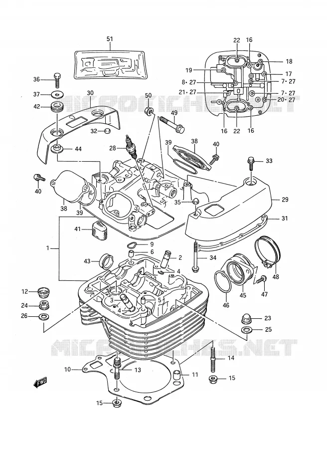 CULASSE Suzuki MOTO 650 BOULEVARD 1993  LS650P(E28)