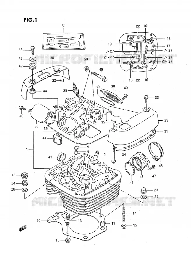 CULASSE Suzuki MOTO 650 SAVAGE 1989  LS650PK(E2)