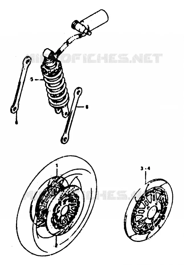 DISQUE DE FREIN AVANT - AMORTISSEUR ARRIERE Suzuki MOTO 250 RG 1991  RGV250LM