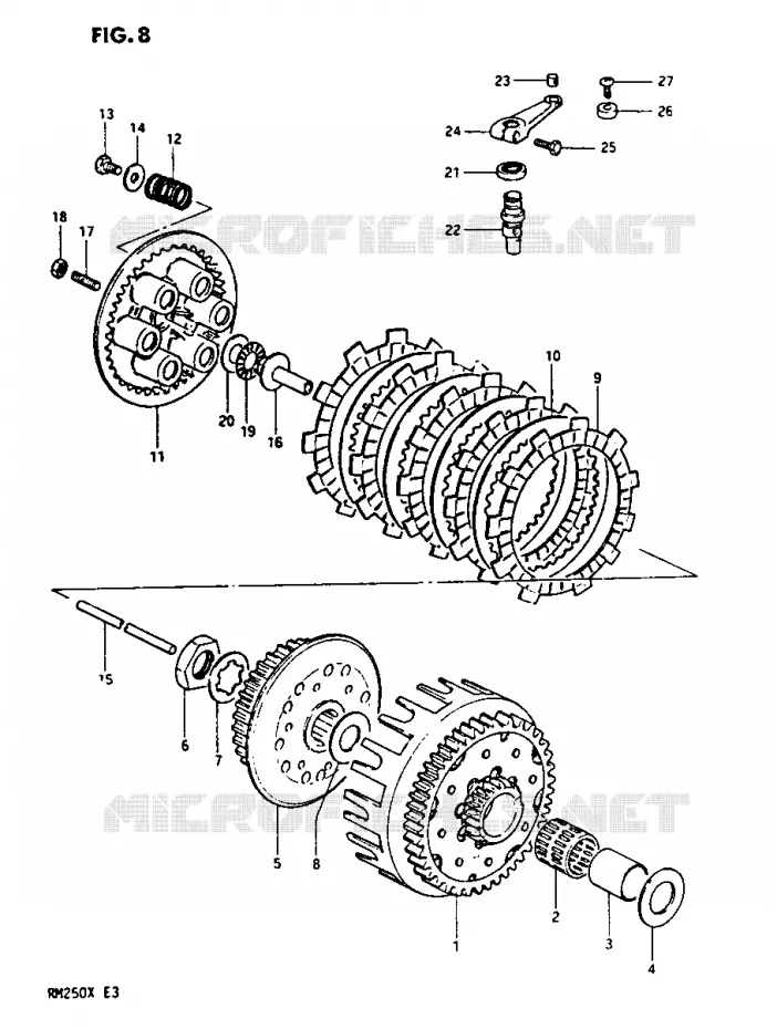 EMBRAYAGE Suzuki MOTO 250 RM 1981  RM250X