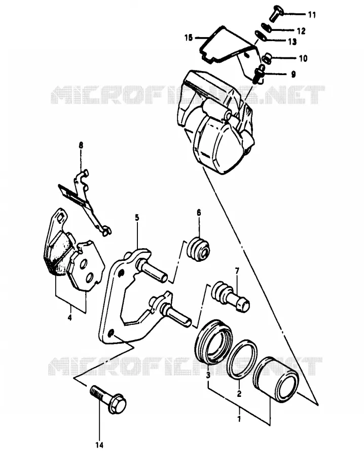 ETRIER DE FREIN AVANT (MODELE E/F/G/J/K) Suzuki MOTO 50 RG 1983  RG50WD(D/E/F/1/G/J/K)
