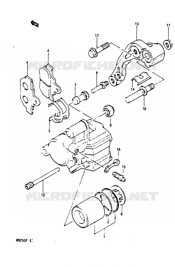 ETRIER DE FREIN AVANT (MODELE F) Suzuki MOTO 250 RM 1984  RM250E(E/F)