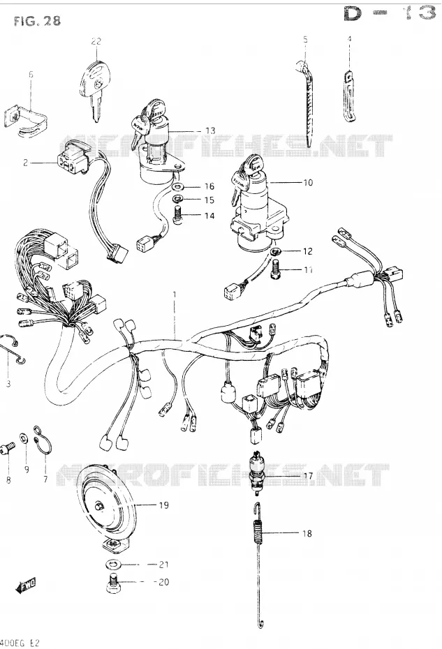 FAISCEAU ELECTRIQUE Suzuki MOTO 400 GSX 1984  GSX400EE(E2)