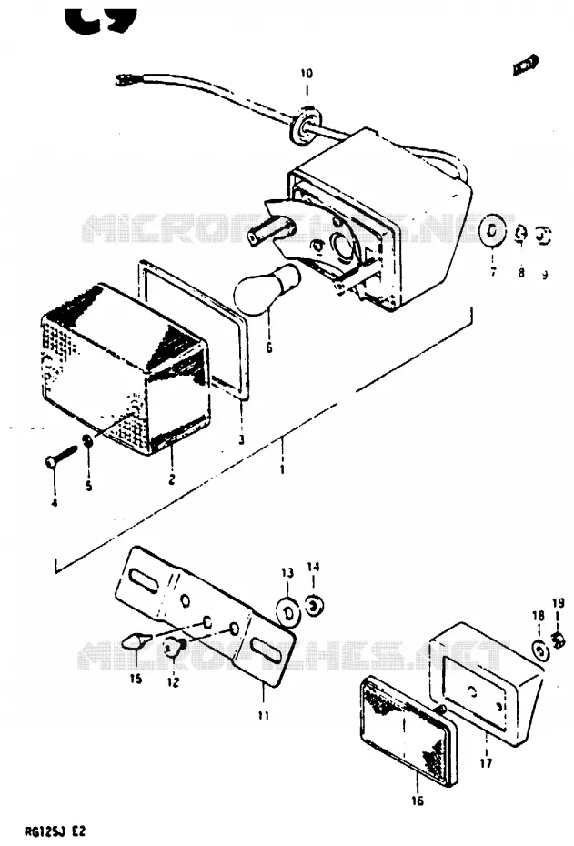 FEU ARRIERE Suzuki MOTO 125 RG 1987  RG125UCH(G/H/J)