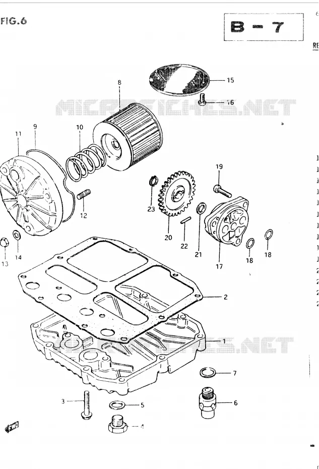 FILTRE A HUILE - POMPE A HUILE Suzuki MOTO 400 GSX 1985  GSX400EF(E2)