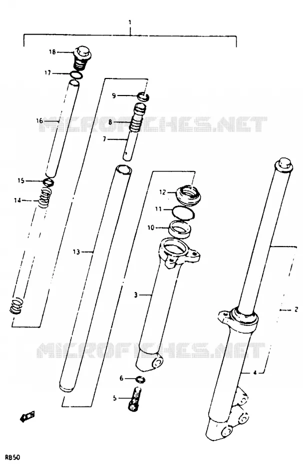 FOURCHE AVANT Suzuki MOTO 50 Autres-modeles 1987  RB50H