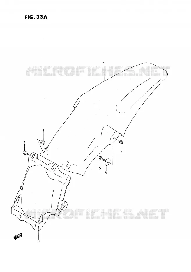 GARDE BOUE ARRIERE (MODELE P/R/S) Suzuki MOTO 125 RM 1992  RM125N(E3)