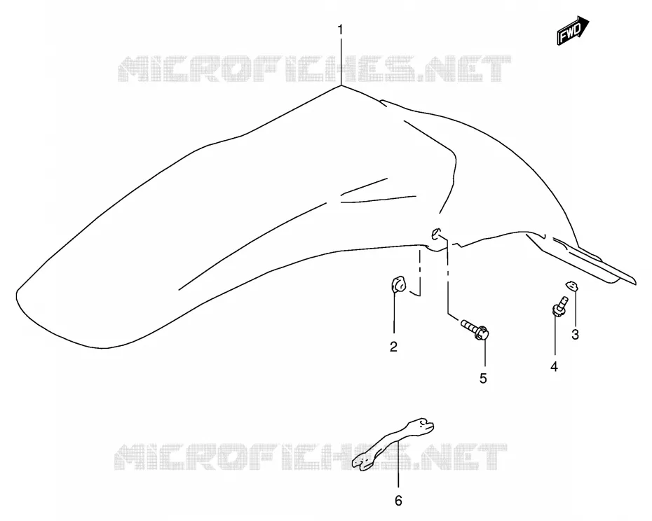GARDE BOUE ARRIERE Suzuki MOTO 250 RM 2000  RM250Y(E3/E28)