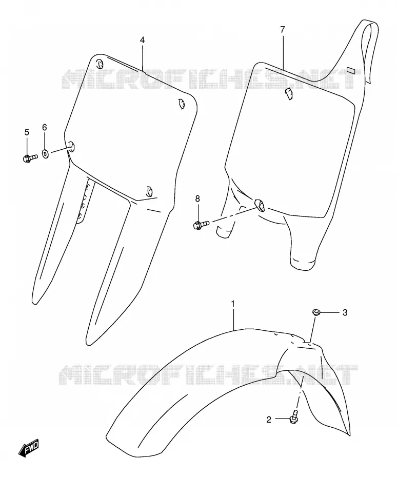 GARDE BOUE AVANT Suzuki MOTO 250 RM 2000  RM250Y(E3/E28)