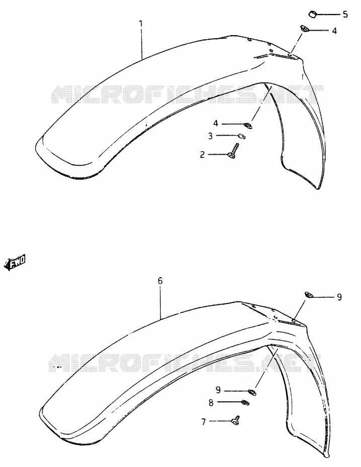 GARDE BOUE AVANT Suzuki MOTO 465 RM 1981  RM465X(X/Z)