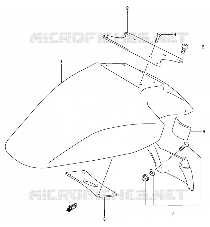 GARDE BOUE AVANT Suzuki MOTO 900 RF 1994  RF900RR(E2)
