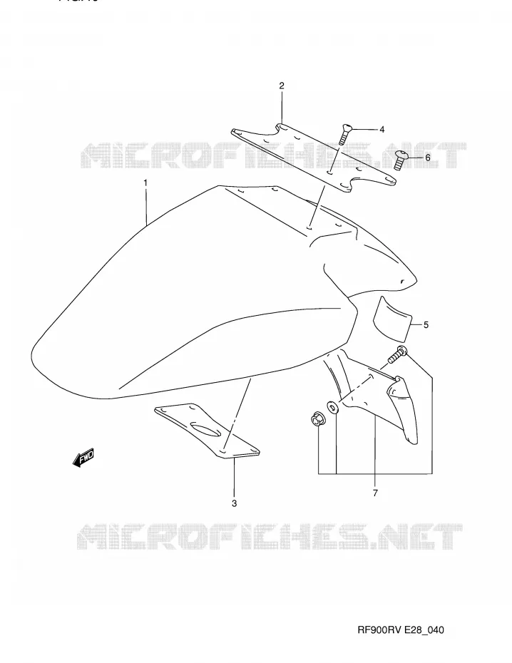 GARDE BOUE AVANT Suzuki MOTO 900 RF 1994  RF900RR(E28)