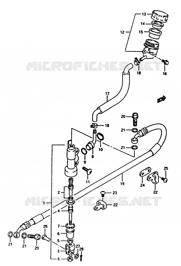 MAITRE CYLINDRE ARRIERE (MODELE M/N) Suzuki MOTO 250 RM 1992  RM250 N (E02,E04,E24)