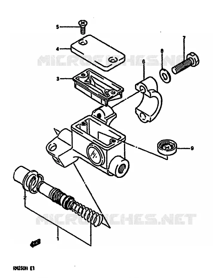 MAITRE CYLINDRE AVANT (MODELE H) Suzuki MOTO 250 RM 1986  RM250G(G/H)