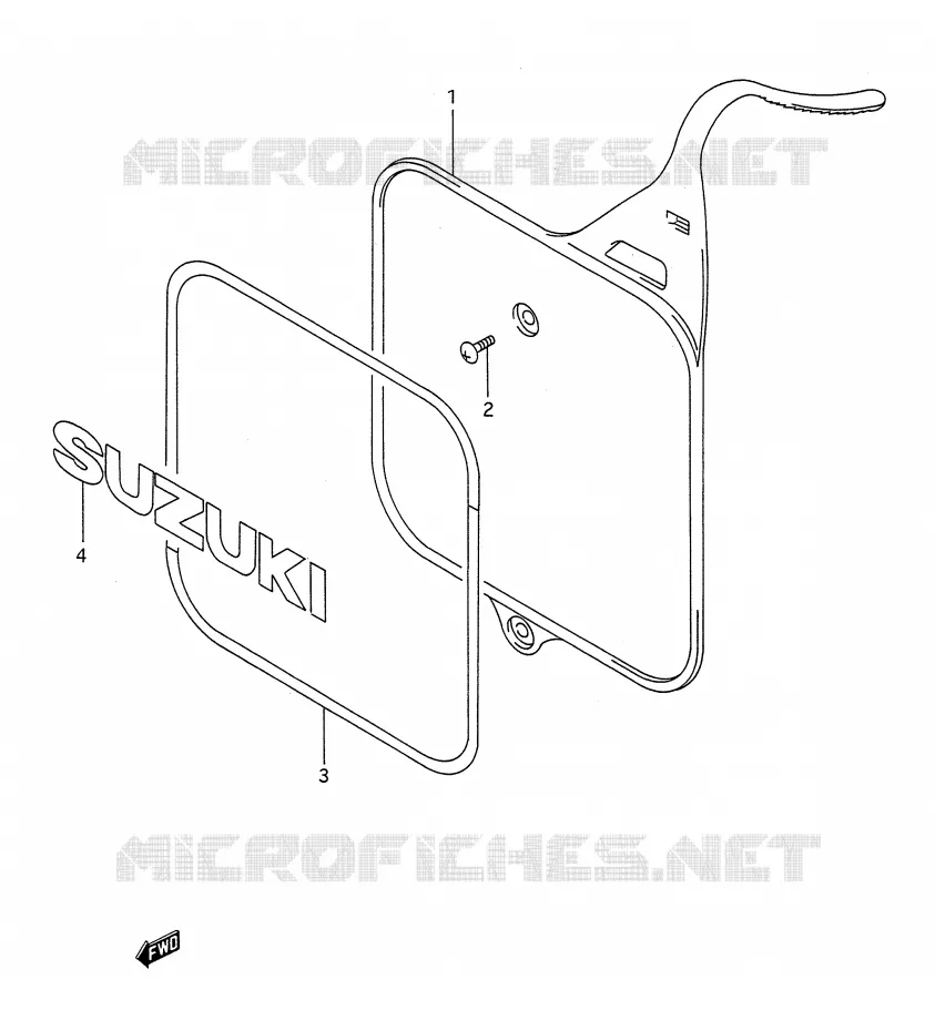 PLAQUE AVANT (MODELE K/L/M) Suzuki MOTO 250 RM 1992  RM250N(E28)