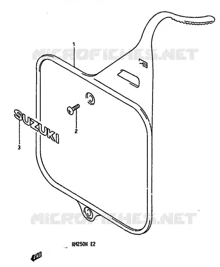 PLAQUE AVANT (MODELE N) Suzuki MOTO 250 RM 1991  RM250M(K/L/M/N)