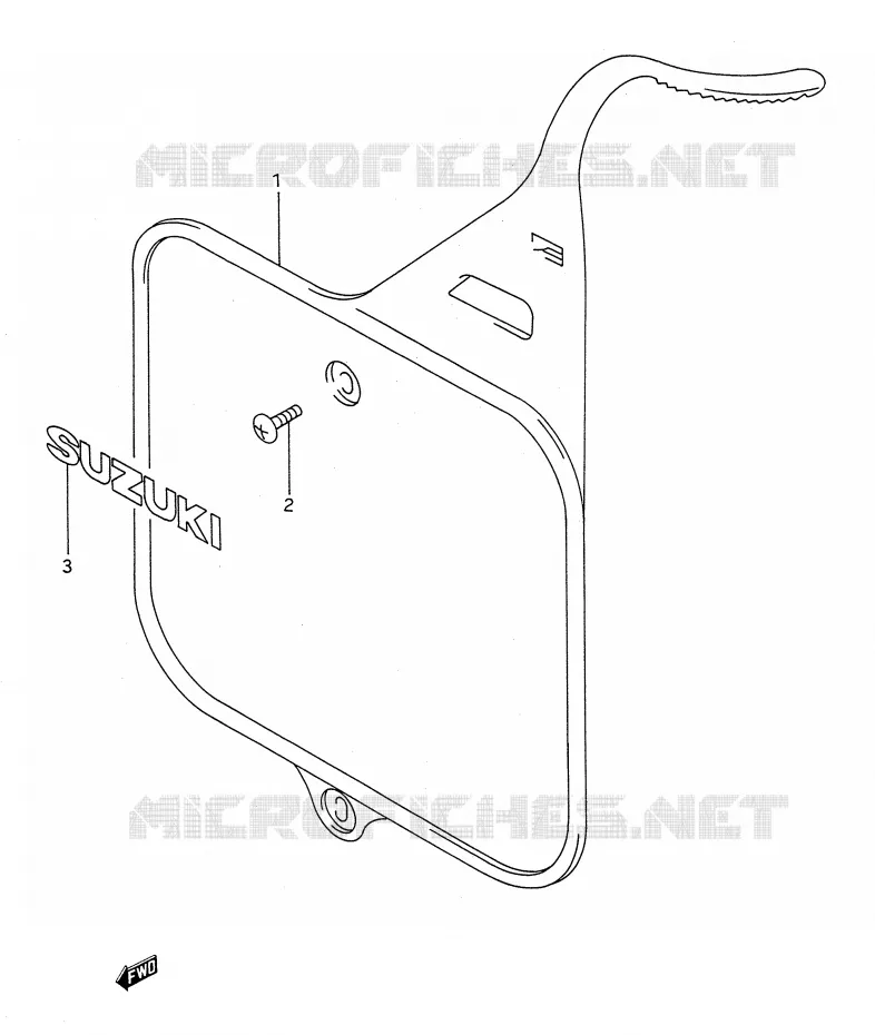 PLAQUE AVANT (MODELE N) Suzuki MOTO 250 RM 1992  RM250N(E28)
