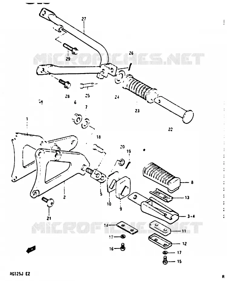 REPOSE PIED Suzuki MOTO 125 RG 1988  RG125BJ(G/H/J)