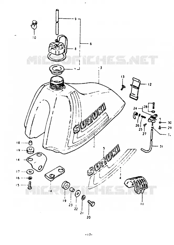 RESERVOIR D'ESSENCE Suzuki MOTO 125 RM 1980  RM125T