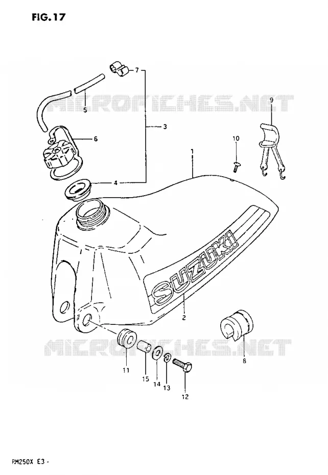 RESERVOIR D'ESSENCE Suzuki MOTO 250 RM 1981  RM250X