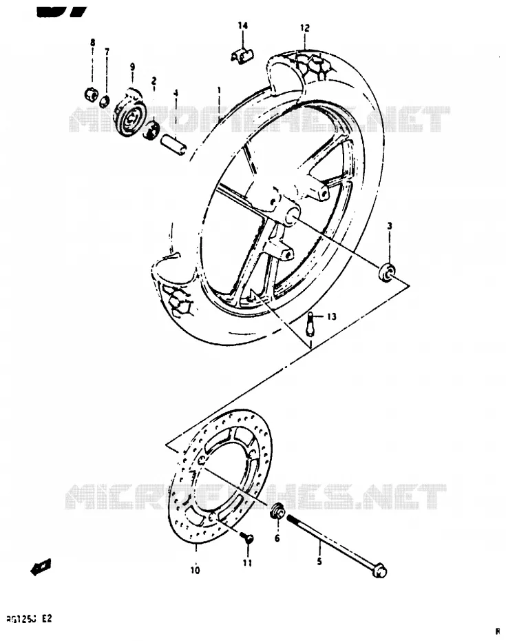 ROUE AVANT Suzuki MOTO 125 RG 1988  RG125BUJ(G/H/J)